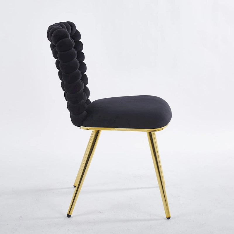 Gold & Black Modern Accent Chair, Set of 2