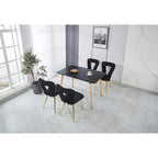 Gold & Black Modern Accent Chair, Set of 2