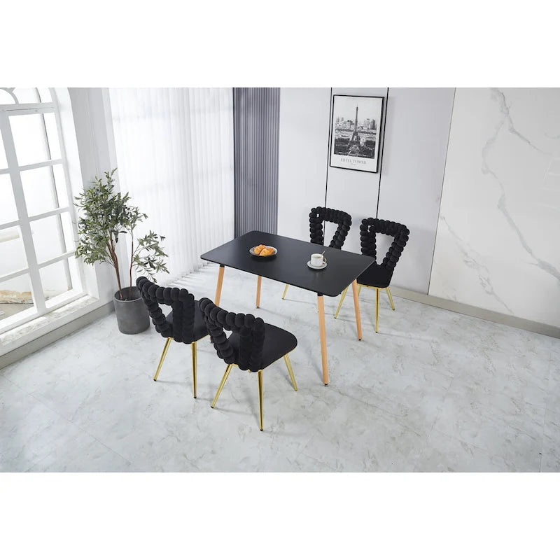 Gold & Black Modern Accent Chair, Set of 2