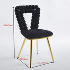 Gold & Black Modern Accent Chair, Set of 2