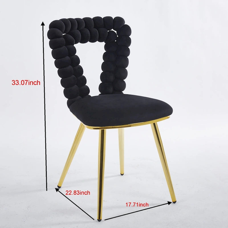 Gold & Black Modern Accent Chair, Set of 2