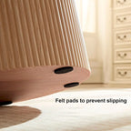 Oak Round Fluted Side Table, 1-Person Use, 17.71" Diameter
