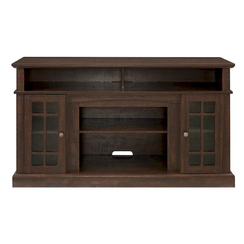 Espresso Brown, Classic Style, TV Stand with Open & Closed Storage, Fits up to 65" TV, 1-Person Assembly