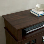 Espresso Brown, Classic Style, TV Stand with Open & Closed Storage, Fits up to 65" TV, 1-Person Assembly