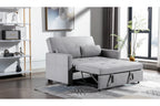 Light Grey, 3-in-1 Linen Loveseat Sofa Bed, 2-Person
