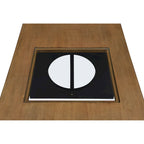 47" Rectangular Coffee Table, Black / Light Espresso, MDF & Tempered Glass Top