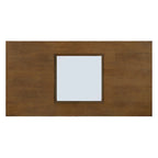 47" Rectangular Coffee Table, Black / Light Espresso, MDF & Tempered Glass Top