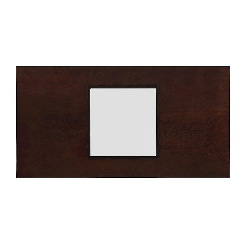 47" Rectangular Coffee Table, Black / Light Espresso, MDF & Tempered Glass Top