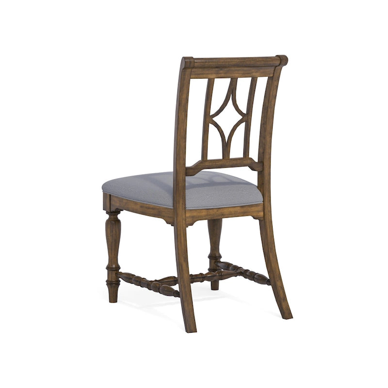 Gray Cottage Upholstered Dining Chair, Open Back, Single