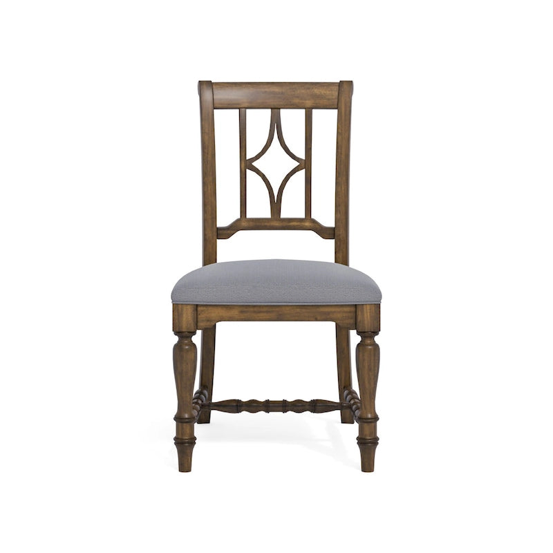 Gray Cottage Upholstered Dining Chair, Open Back, Single