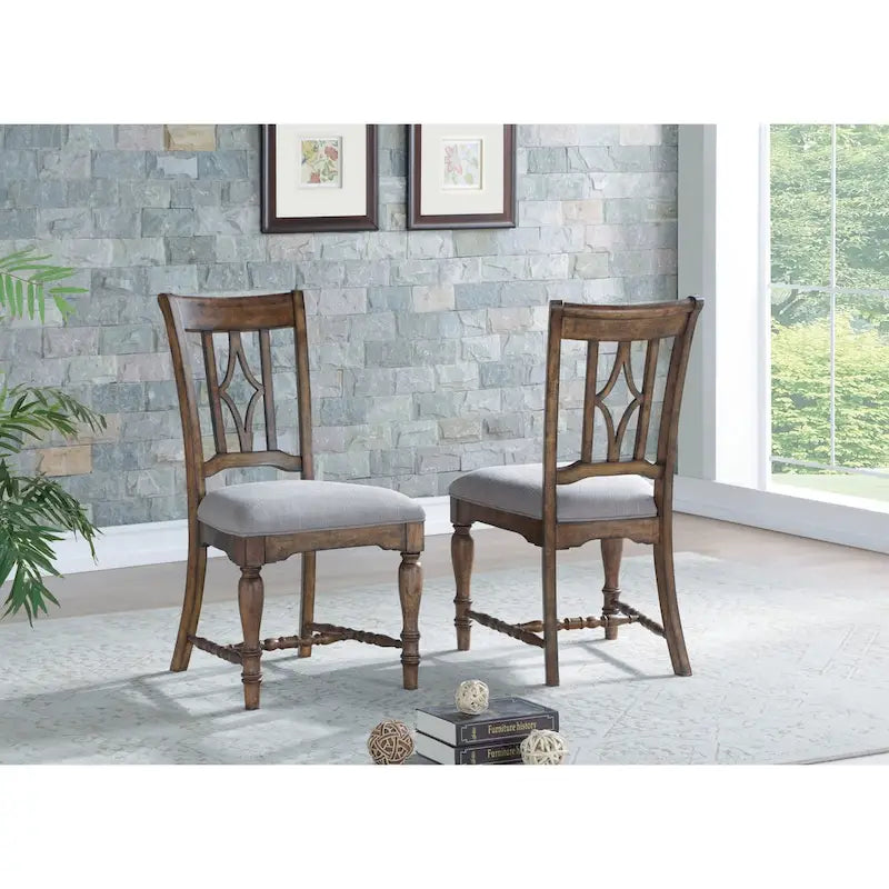 Gray Cottage Upholstered Dining Chair, Open Back, Single