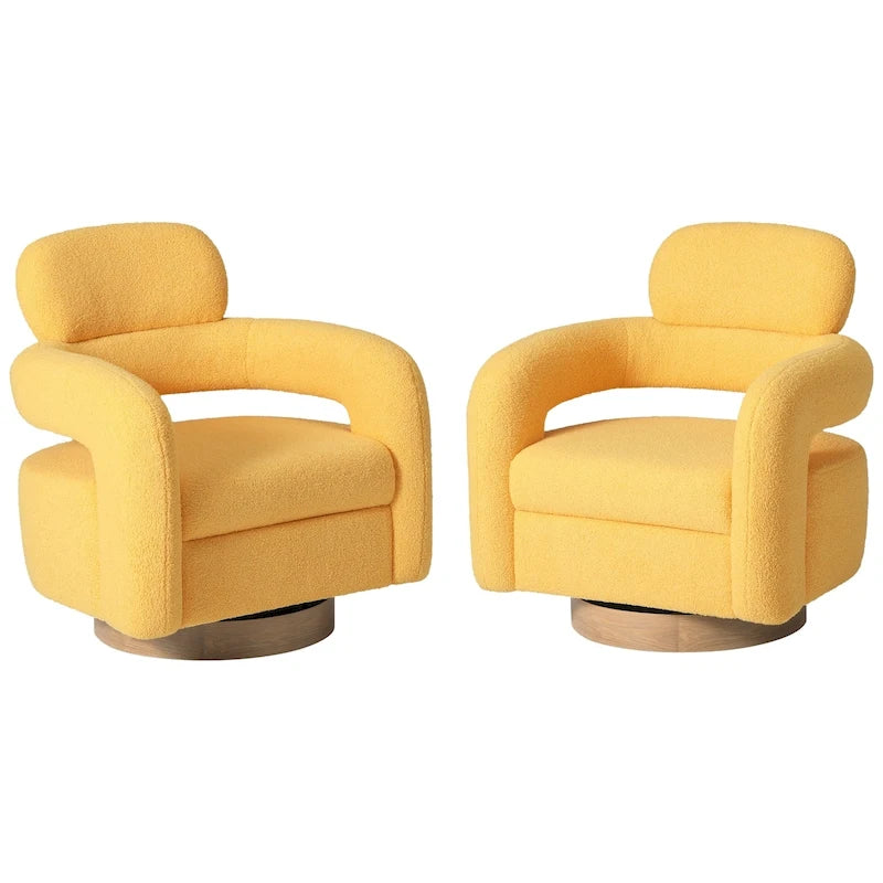 Sherpa Swivel Barrel Chair, Set of 2 – Available in 8 Colors