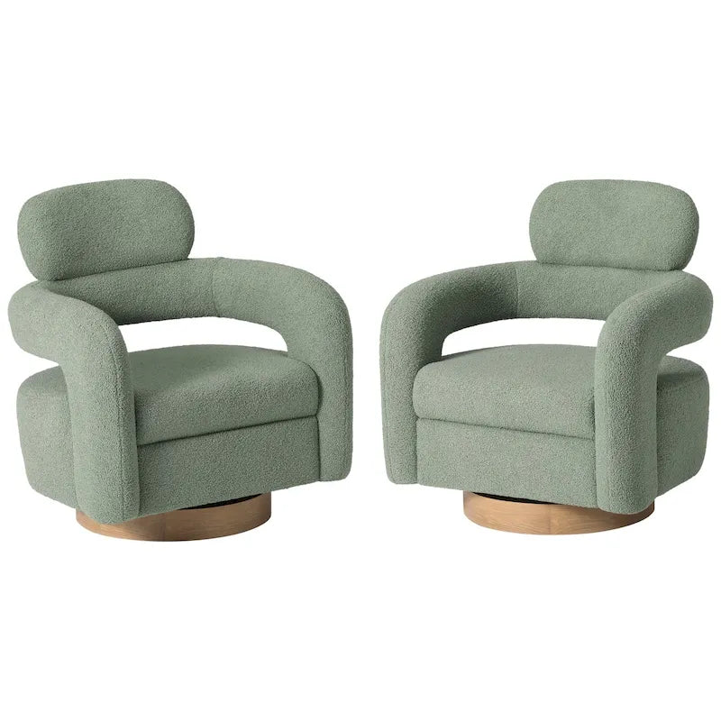 Sherpa Swivel Barrel Chair, Set of 2 – Available in 8 Colors
