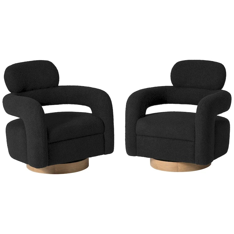 Sherpa Swivel Barrel Chair, Set of 2 – Available in 8 Colors
