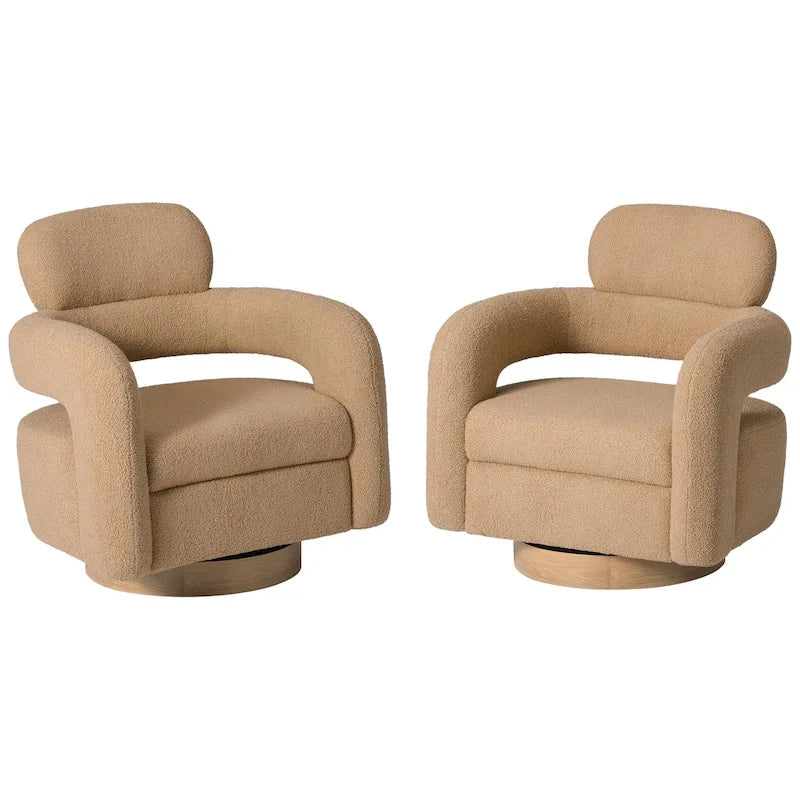 Sherpa Swivel Barrel Chair, Set of 2 – Available in 8 Colors