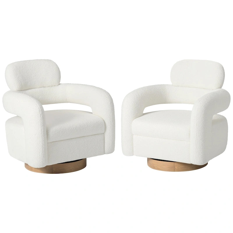 Sherpa Swivel Barrel Chair, Set of 2 – Available in 8 Colors