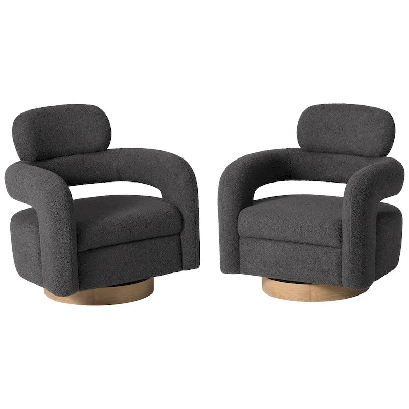 Sherpa Swivel Barrel Chair, Set of 2 – Available in 8 Colors