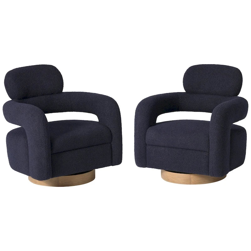 Sherpa Swivel Barrel Chair, Set of 2 – Available in 8 Colors