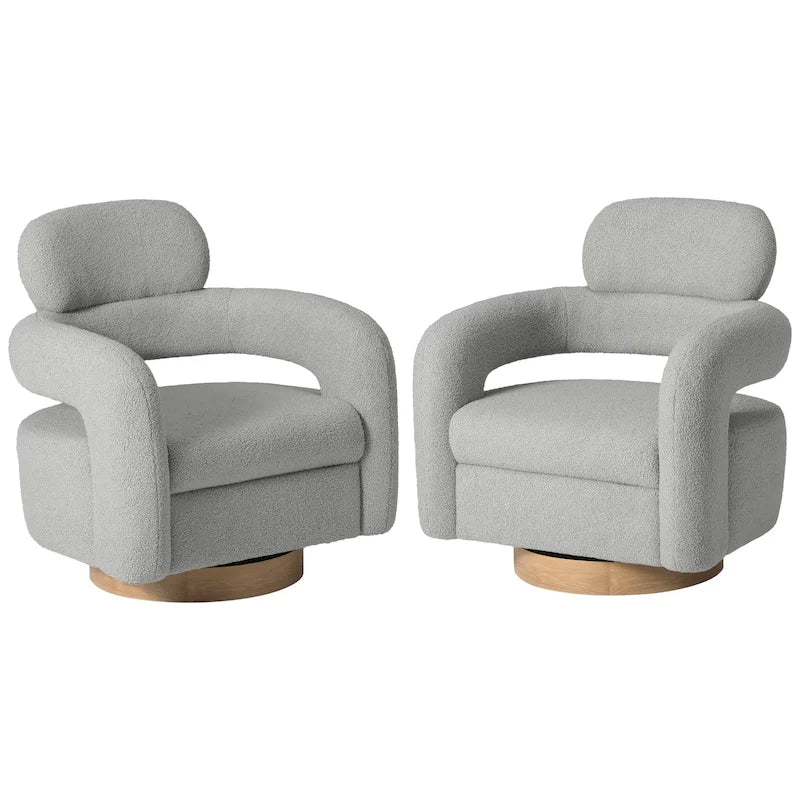 Sherpa Swivel Barrel Chair, Set of 2 – Available in 8 Colors