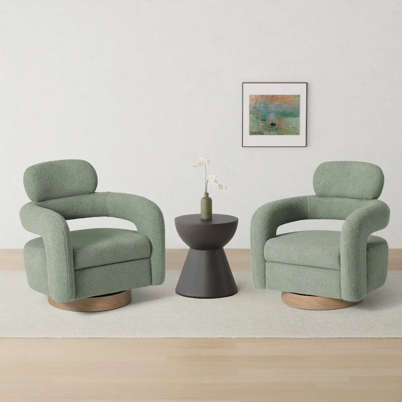 Bayville 29  Wide Sherpa Swivel Chair (Set of 2)