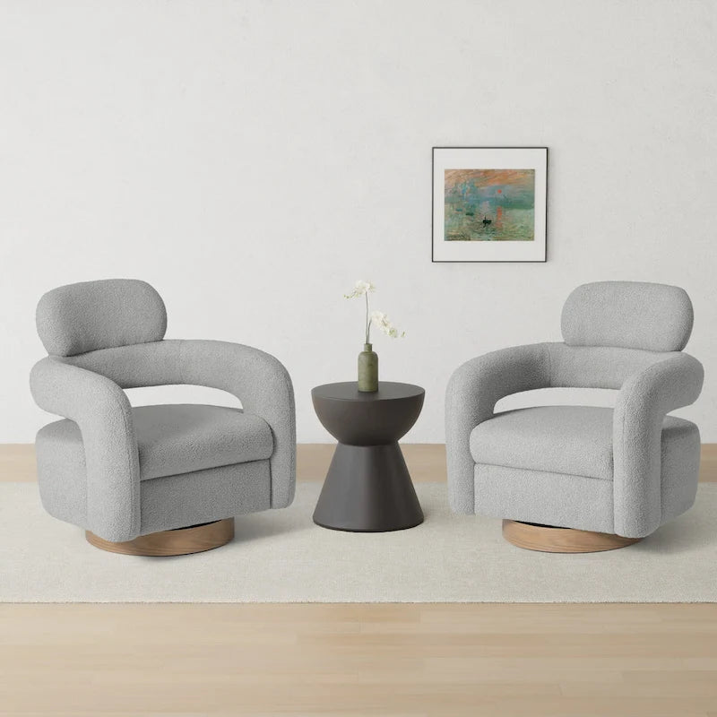 Sherpa Swivel Barrel Chair, Set of 2 – Available in 8 Colors