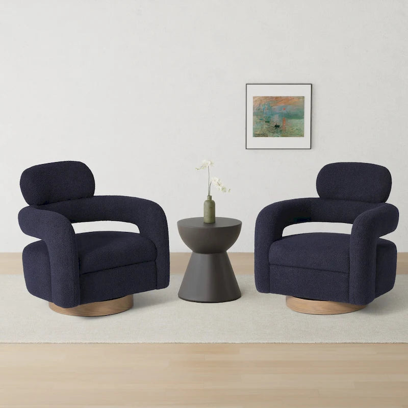 Sherpa Swivel Barrel Chair, Set of 2 – Available in 8 Colors