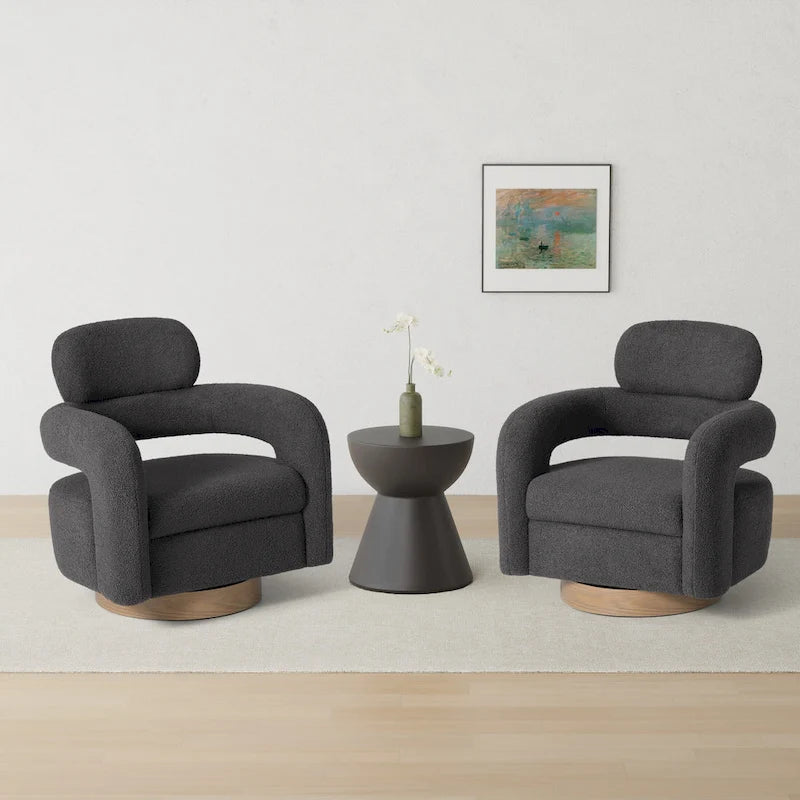 Sherpa Swivel Barrel Chair, Set of 2 – Available in 8 Colors