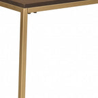 Dark Brown Wood & Steel End Table, Rectangle, 1-Person Use