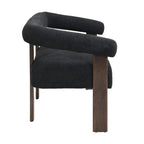Green/Brown Round Armrest Upholstered Loveseat, 2-Seat, Rubberwood Frame