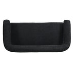 Green/Brown Round Armrest Upholstered Loveseat, 2-Seat, Rubberwood Frame