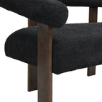 Green/Brown Round Armrest Upholstered Loveseat, 2-Seat, Rubberwood Frame