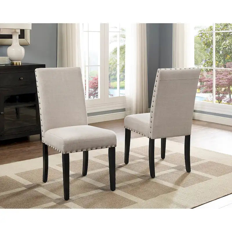 Dark Pine 6-Piece Dining Set with Hairpin Legs – Beige / Blue / Grey, Seats 6
