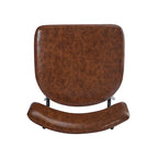 Brown Retro Swivel Counter Stool, Set of 2, PU Leather, Iron Frame