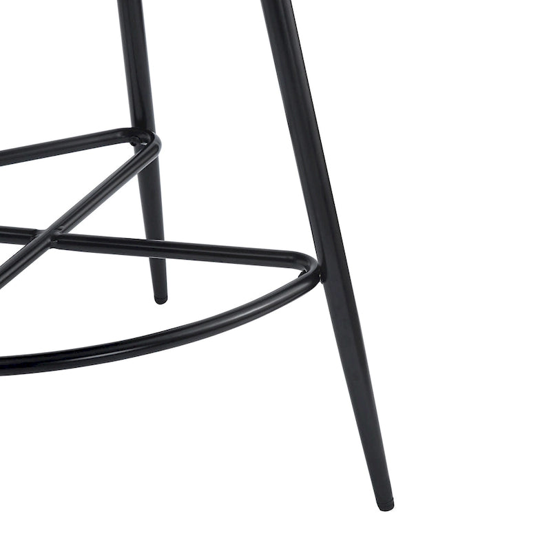 Brown Retro Swivel Counter Stool, Set of 2, PU Leather, Iron Frame