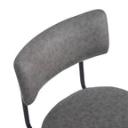 Brown Retro Swivel Counter Stool, Set of 2, PU Leather, Iron Frame