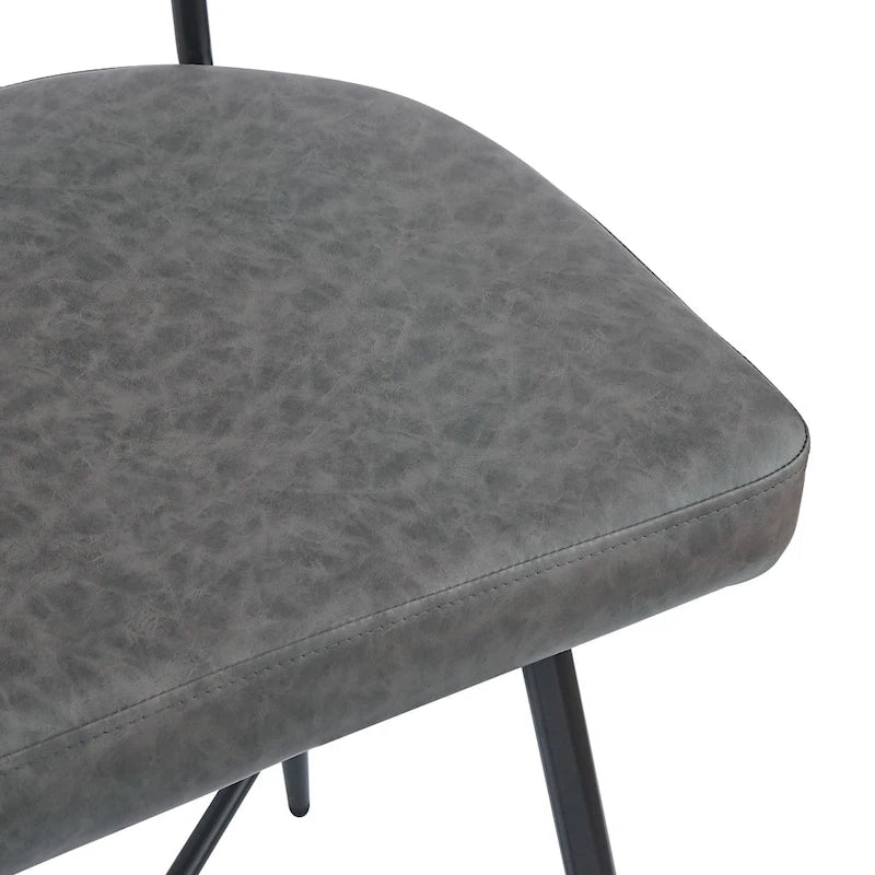 Brown Retro Swivel Counter Stool, Set of 2, PU Leather, Iron Frame