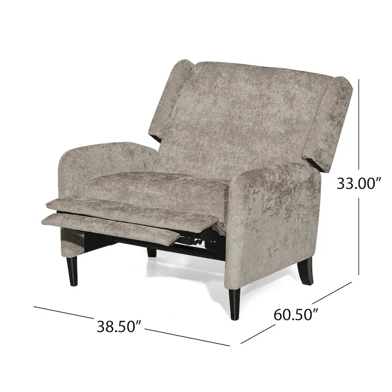Beige / Navy Blue / Grey Oversized Textured Fabric Pushback Recliner, Single