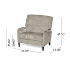Beige / Navy Blue / Grey Oversized Textured Fabric Pushback Recliner, Single
