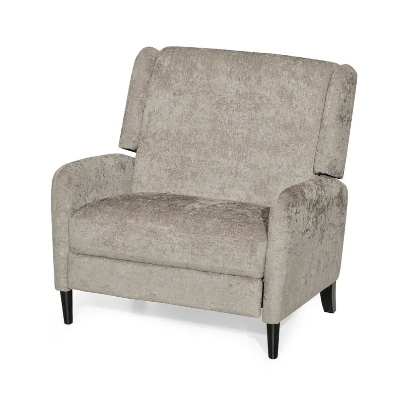 Beige / Navy Blue / Grey Oversized Textured Fabric Pushback Recliner, Single