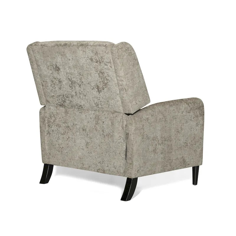 Beige / Navy Blue / Grey Oversized Textured Fabric Pushback Recliner, Single