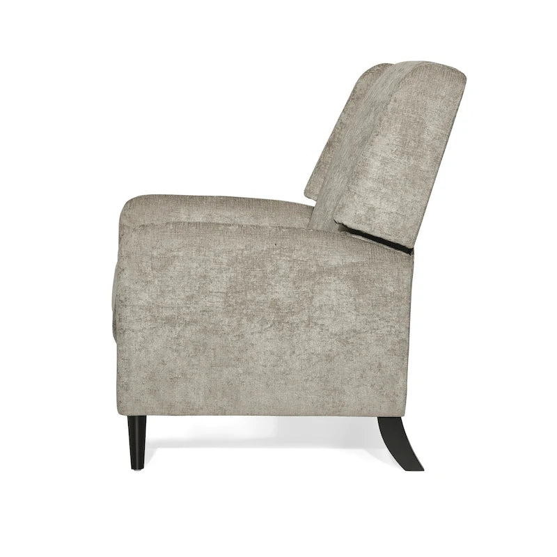 Beige / Navy Blue / Grey Oversized Textured Fabric Pushback Recliner, Single