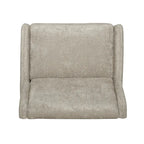 Beige / Navy Blue / Grey Oversized Textured Fabric Pushback Recliner, Single