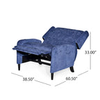 Beige / Navy Blue / Grey Oversized Textured Fabric Pushback Recliner, Single