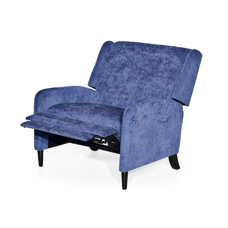 Beige / Navy Blue / Grey Oversized Textured Fabric Pushback Recliner, Single