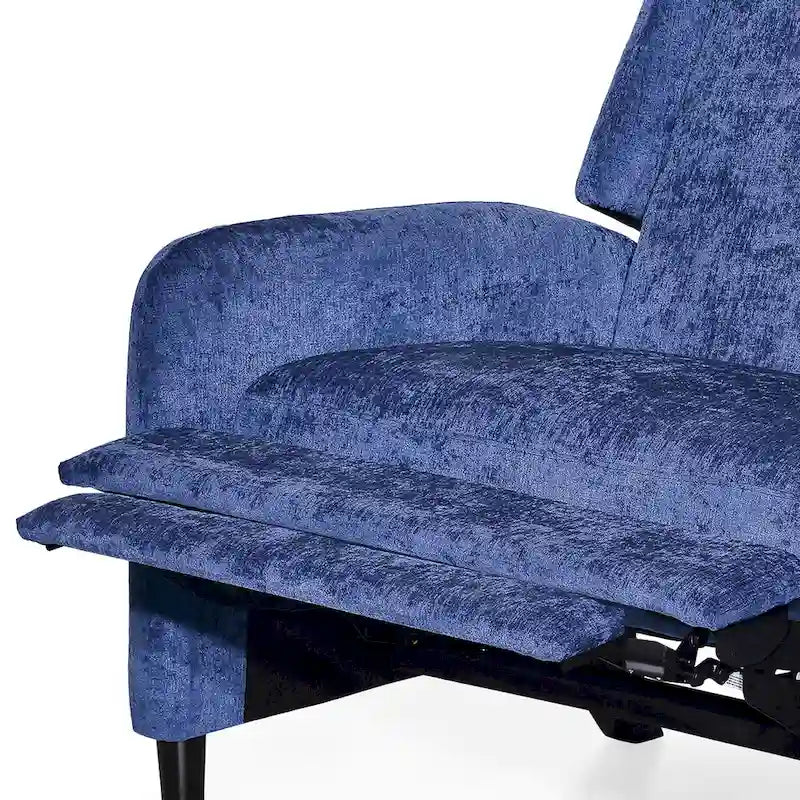 Beige / Navy Blue / Grey Oversized Textured Fabric Pushback Recliner, Single