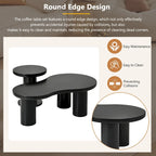 Set of 2 Nesting Cloud Coffee Table with Round Small Side Table