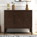 Brown / Navy Blue / Grey Storage Sideboard with Retro Handles, Adjustable Shelves, 1-Person Assembly