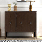 Brown / Navy Blue / Grey Storage Sideboard with Retro Handles, Adjustable Shelves, 1-Person Assembly