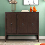 Brown / Navy Blue / Grey Storage Sideboard with Retro Handles, Adjustable Shelves, 1-Person Assembly