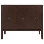 Brown / Navy Blue / Grey Storage Sideboard with Retro Handles, Adjustable Shelves, 1-Person Assembly